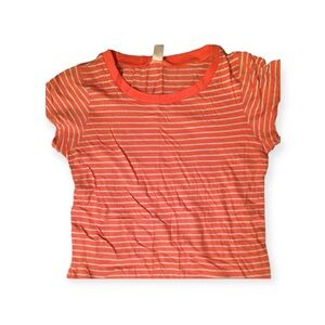 J. Crew orange striped shirt